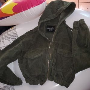 Olive green crop top jacket